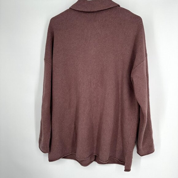 Pure Jill Sweater Jacket Maroon Size Small Button up Cotton Blend - Picture 4 of 5